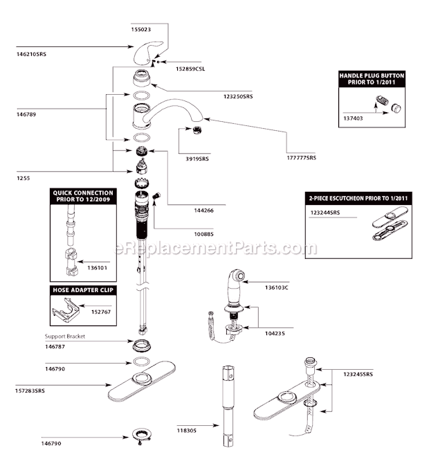 Moen CA87484SRS Kitchen Sink Faucet Page A Diagram