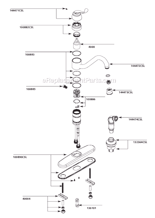 Moen CA87520CSL Kitchen Sink Faucet Page A Diagram