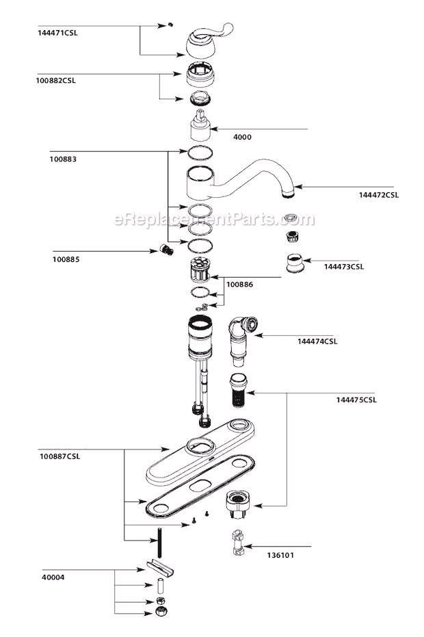 Moen CA87524CSL Kitchen Sink Faucet Page A Diagram