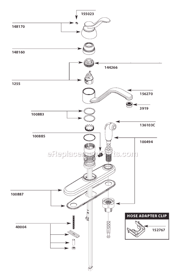 Moen CA87527 (After 4-11) Kitchen Sink Faucet Page A Diagram