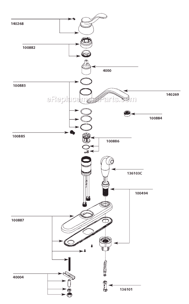 Moen CA87527 (Before 4-11) Kitchen Sink Faucet Page A Diagram