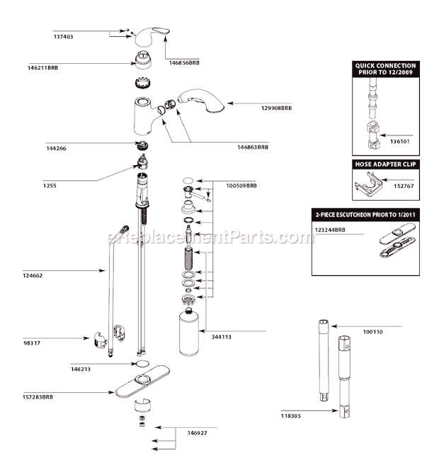Moen CA87550BRB Kitchen Sink Faucet Page A Diagram