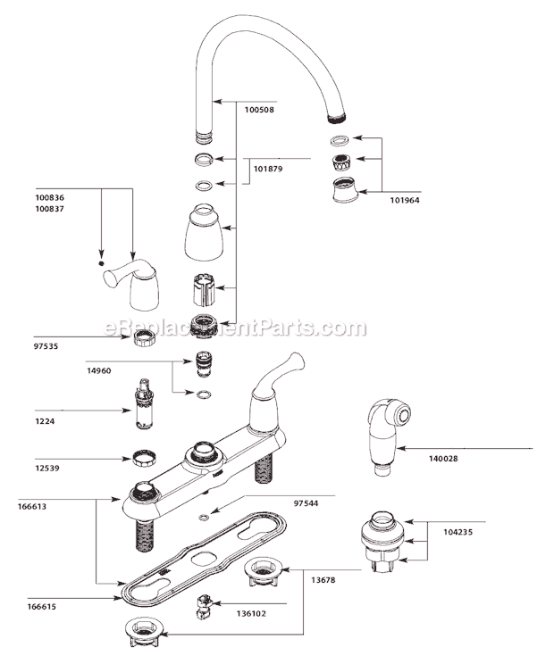 Moen CA87553 Kitchen Sink Faucet Page A Diagram