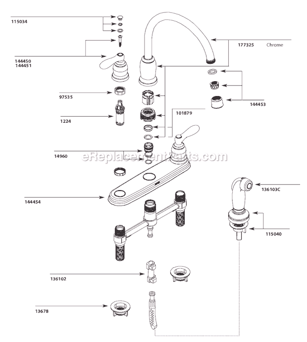 Moen CA87888 Kitchen Sink Faucet Page A Diagram