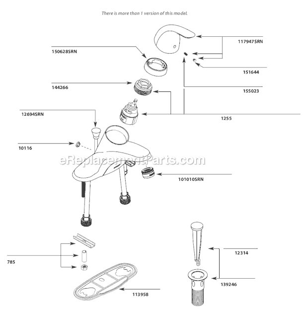 Moen CAL84502SRN (After 4-11) Bathroom Faucet Page A Diagram