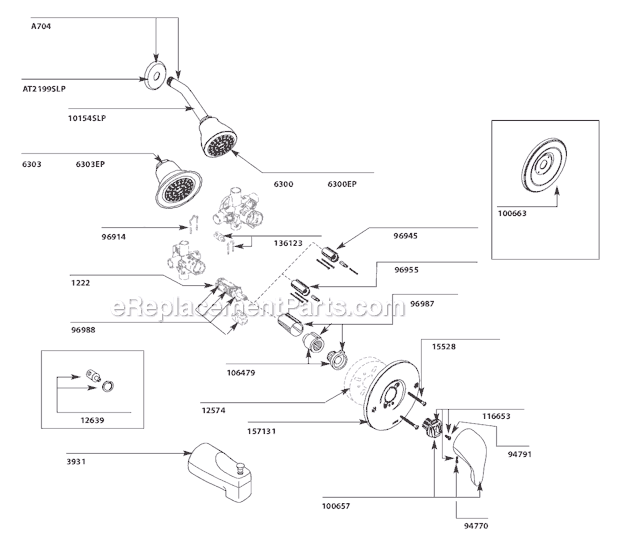 Moen L2361 Tub and Shower Faucet Page A Diagram