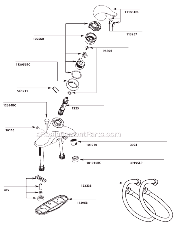 Moen L4631BC Bathroom Faucet Page A Diagram