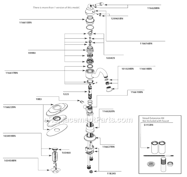 Moen S411BN (12-09 - 3-11) Bathroom Faucet Page A Diagram