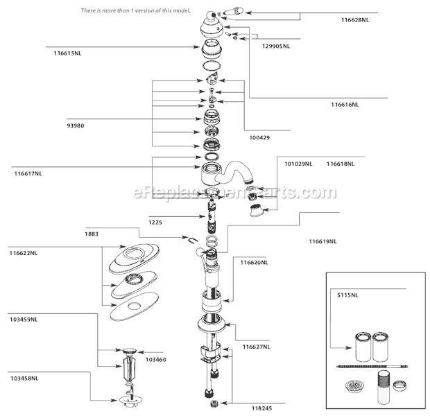 Moen S411NL (12-09 - 3-11) Bathroom Faucet Page A Diagram