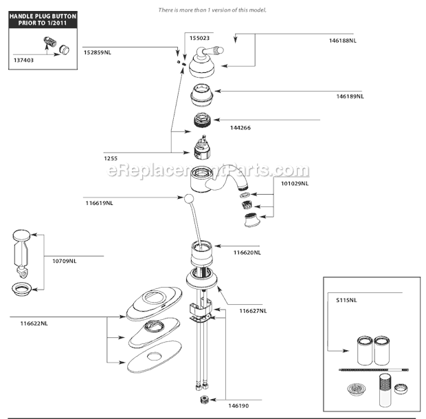 Moen S411NL (After 3-11) Bathroom Faucet Page A Diagram