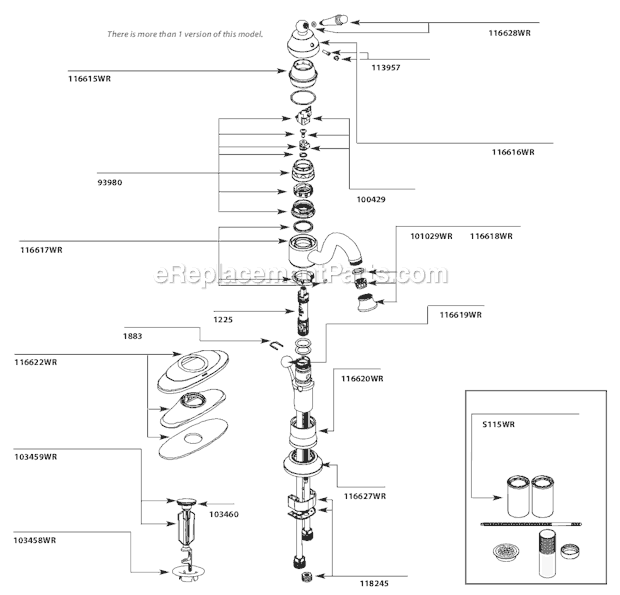 Moen S411WR (12-09 - 3-11) Bathroom Faucet Page A Diagram