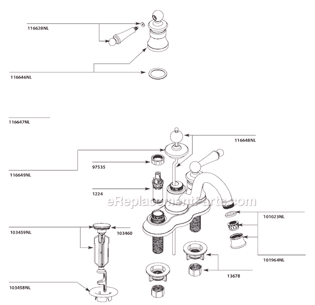 Moen S412NL Bathroom Faucet Page A Diagram