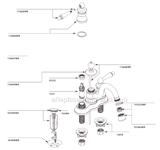 Moen S412WR Bathroom Faucet Page A Diagram