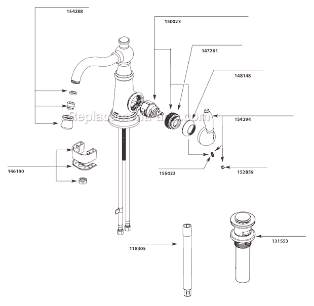 Moen S42107 Bathroom Faucet Page A Diagram