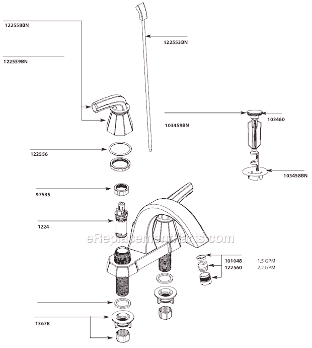 Moen S442BN Bathroom Faucet Page A Diagram