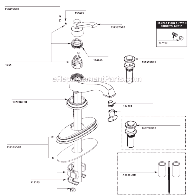 Moen S6202ORB Bathroom Faucet Page A Diagram