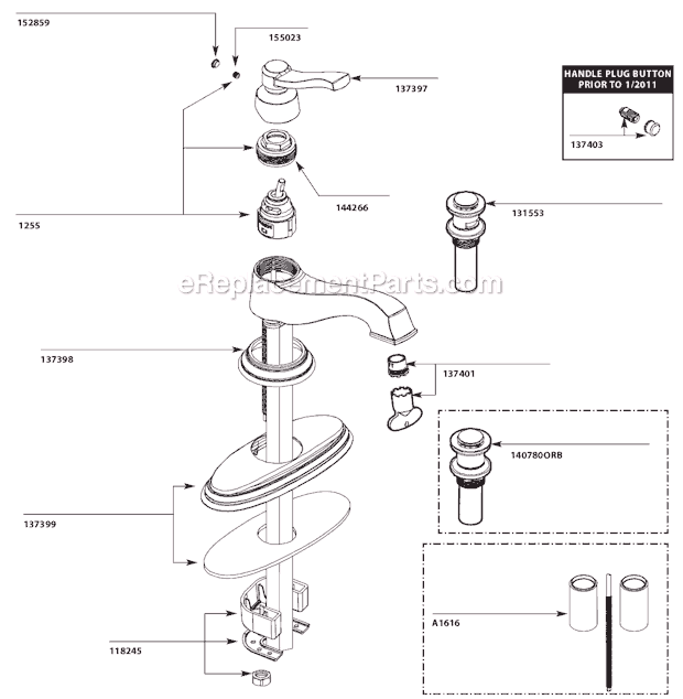Moen S6202 Bathroom Faucet Page A Diagram