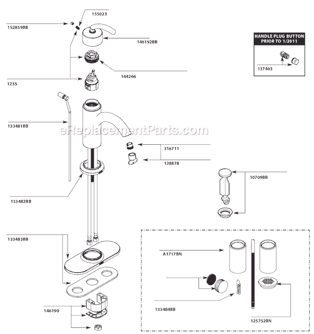 Moen S6500BB Bathroom Faucet Page A Diagram