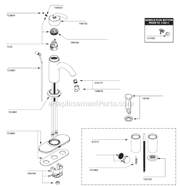 Moen S6500 Bathroom Faucet Page A Diagram