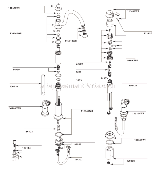 Moen S711WR (9-10 to 3-11) Kitchen Sink Faucet Page A Diagram