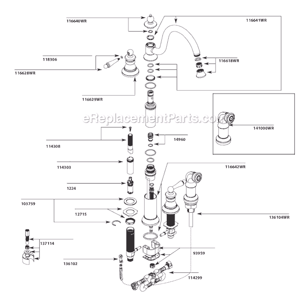 Moen S712WR Kitchen Sink Faucet Page A Diagram