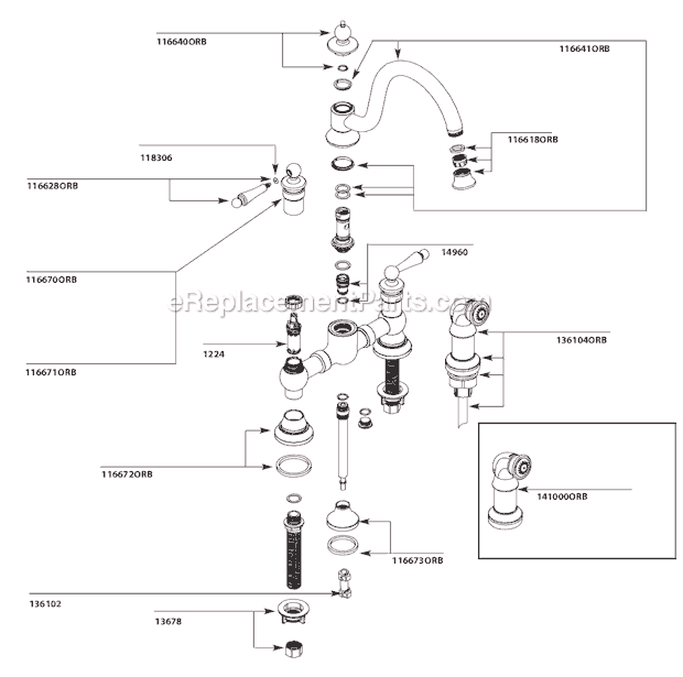 Moen S713ORB Kitchen Sink Faucet Page A Diagram