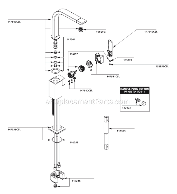 Moen S7170CSL Kitchen Sink Faucet Page A Diagram