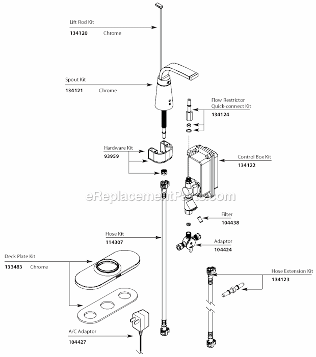 Moen S899 Bathroom Faucet Page A Diagram