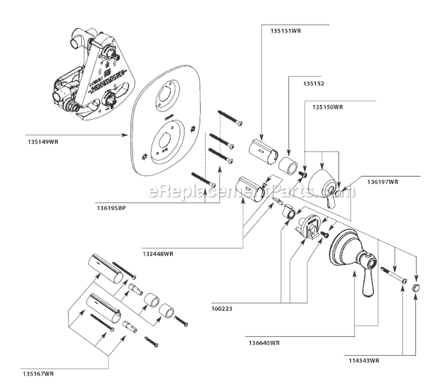 Moen T4111WR Tub and Shower Faucet Page A Diagram