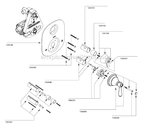 Moen T4111 Tub and Shower Faucet Page A Diagram