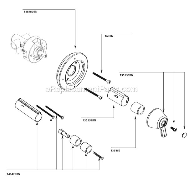 Moen T4171BN Tub and Shower Faucet Page A Diagram
