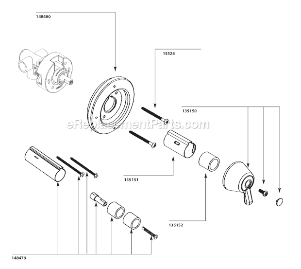 Moen T4171 Tub and Shower Faucet Page A Diagram