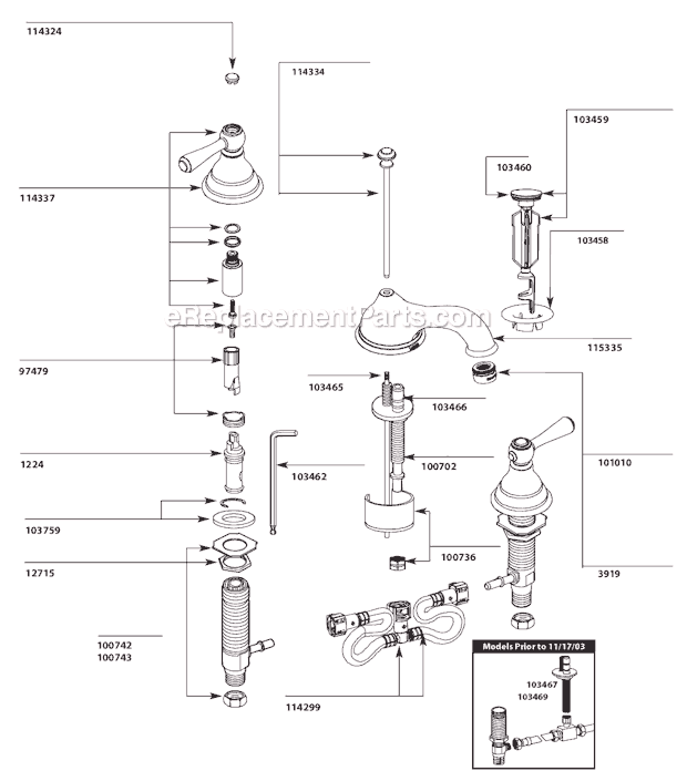 Moen T6105 Bathroom Faucet Page A Diagram