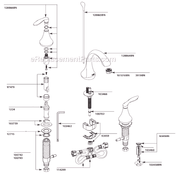 Moen T6420BN Bathroom Faucet Page A Diagram