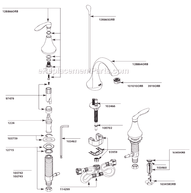 Moen T6420ORB Bathroom Faucet Page A Diagram