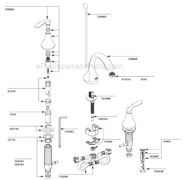 Moen T6420 Bathroom Faucet Page A Diagram