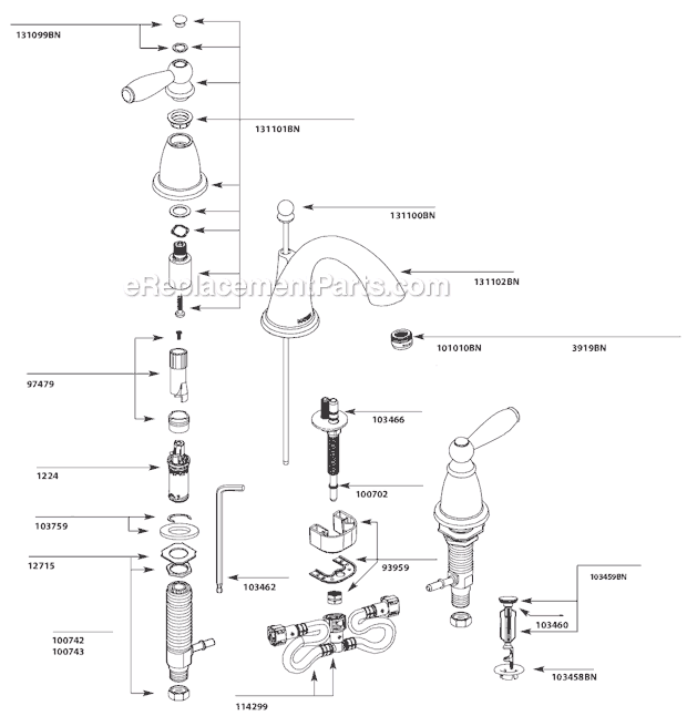 Moen T6620BN Bathroom Faucet Page A Diagram