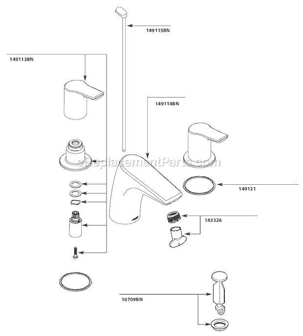 Moen T6820BN Bathroom Faucet Page A Diagram