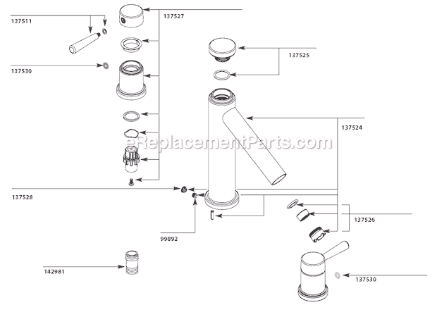 Moen T913 Tub and Shower Faucet Page A Diagram