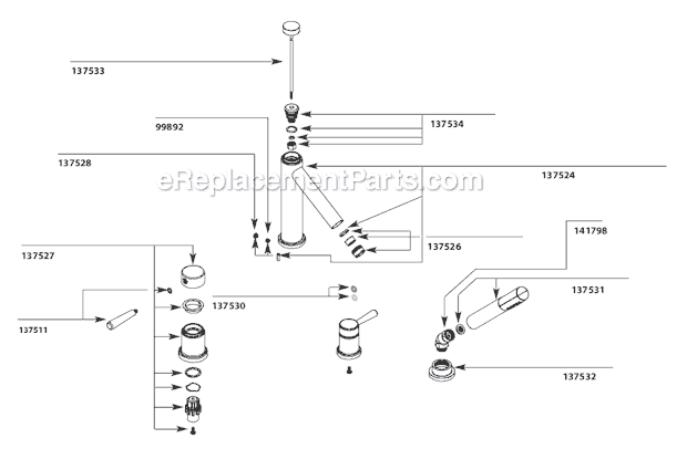 Moen T914 Tub and Shower Faucet Page A Diagram