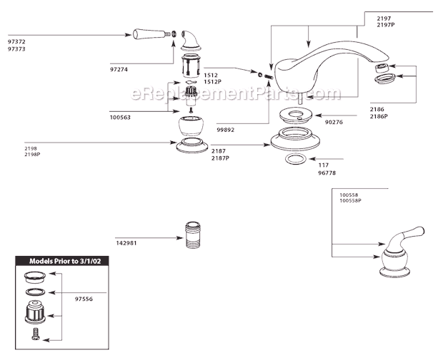 Moen T951CP Tub and Shower Faucet Page A Diagram