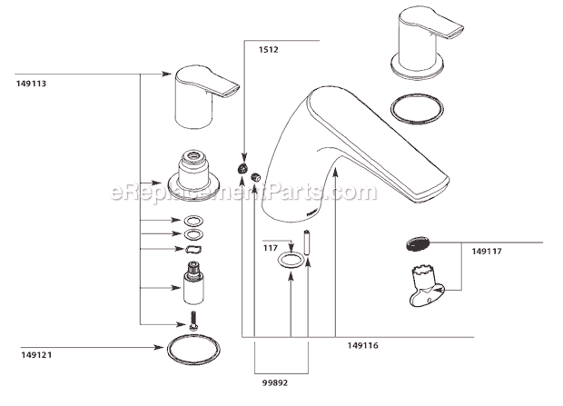 Moen T986 Tub and Shower Faucet Page A Diagram