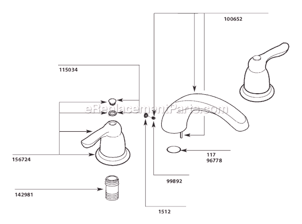 Moen T990 Tub and Shower Faucet Page A Diagram
