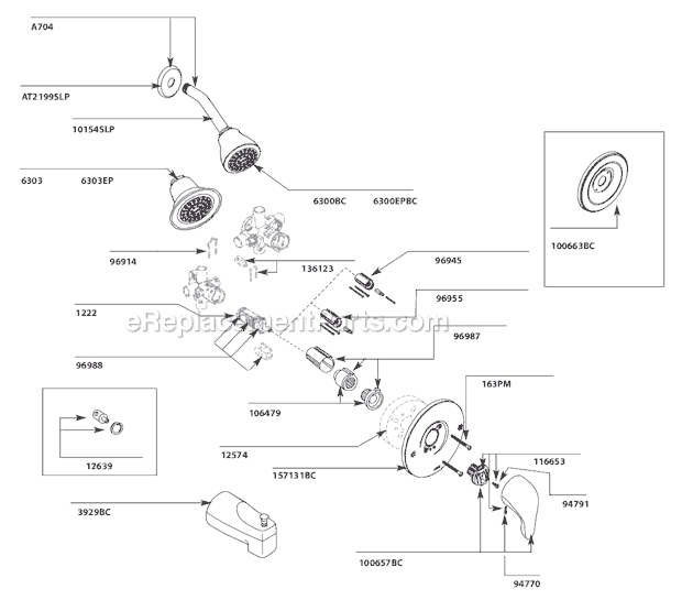 Moen TL183BC Tub and Shower Faucet Page A Diagram