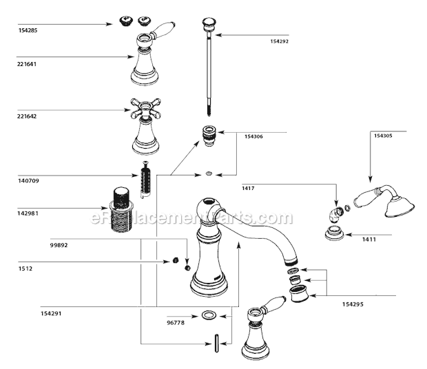 Moen TS21104 Tub and Shower Faucet Page A Diagram