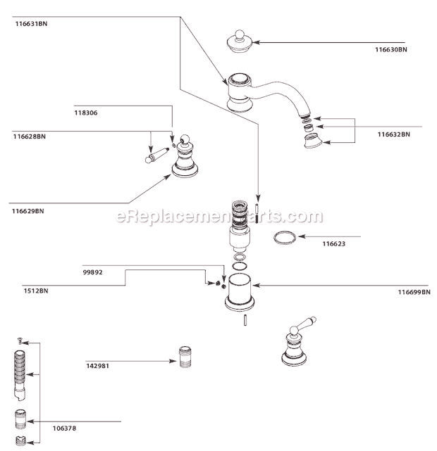 Moen TS214BN Tub and Shower Faucet Page A Diagram