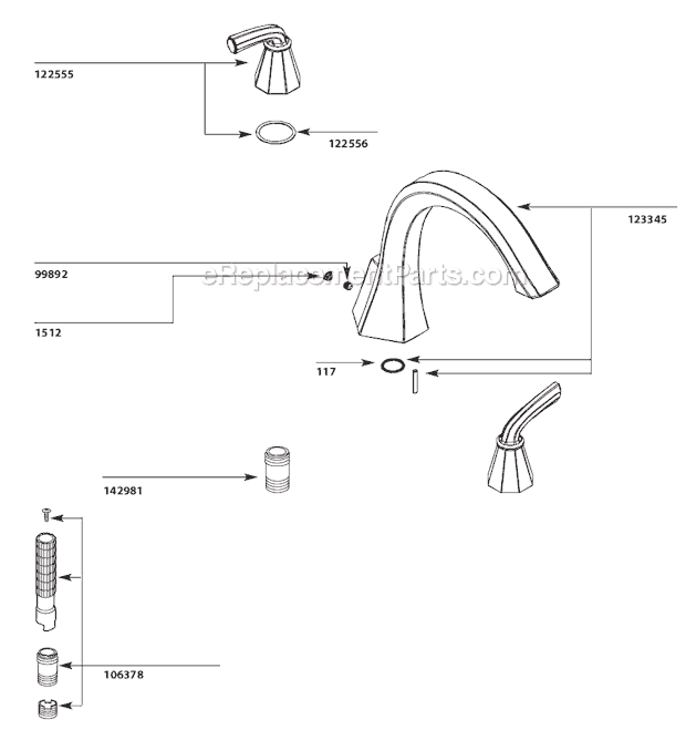 Moen TS243 Tub and Shower Faucet Page A Diagram