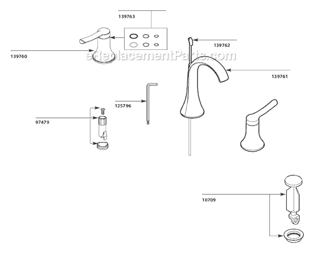 Moen TS41708 Bathroom Faucet Page A Diagram