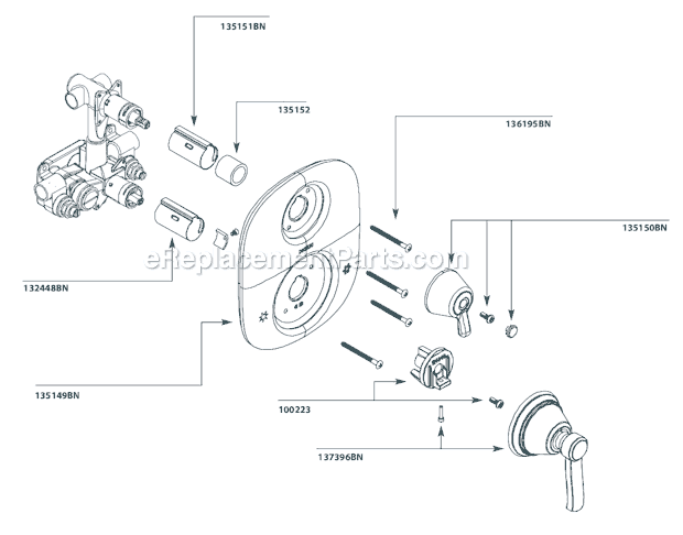 Moen TS4211BN Tub and Shower Faucet Page A Diagram