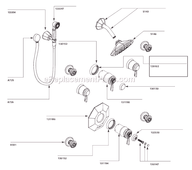 Moen TS546 Tub and Shower Faucet Page A Diagram